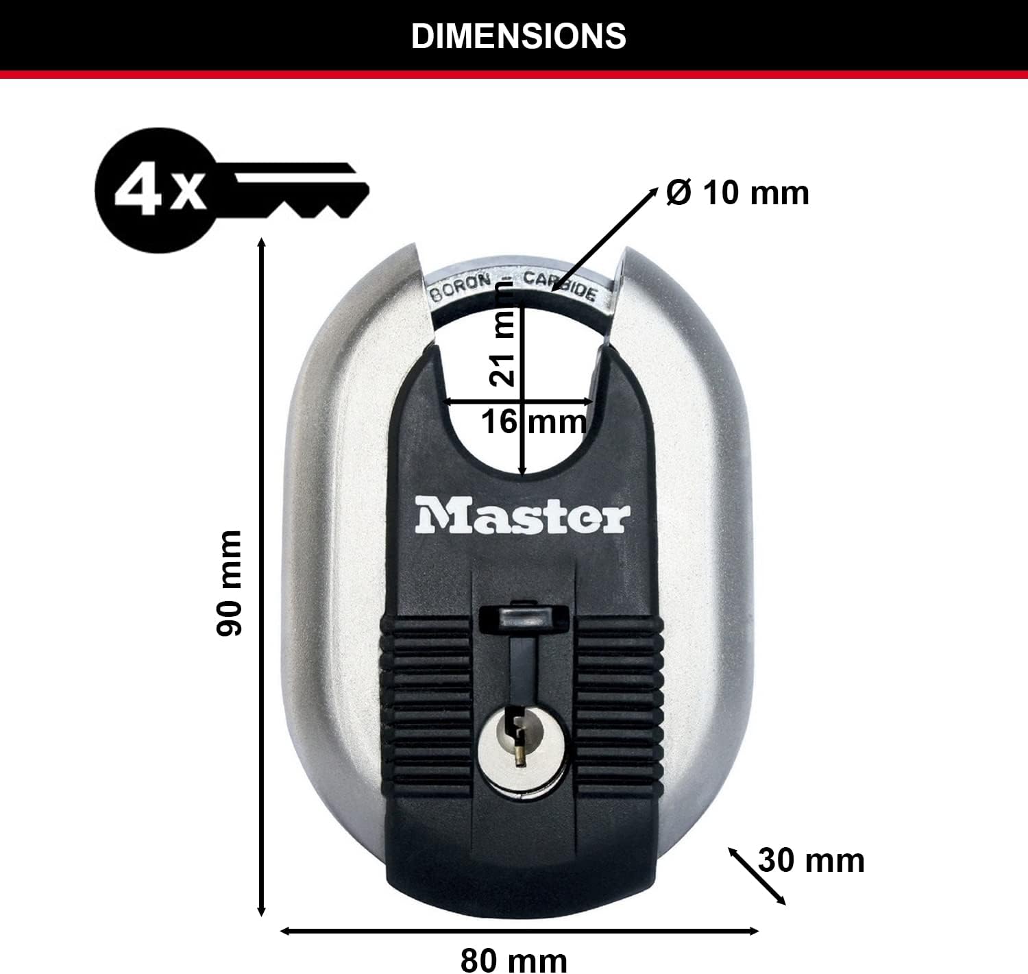 Master Padlock M187EURD  stainless steel