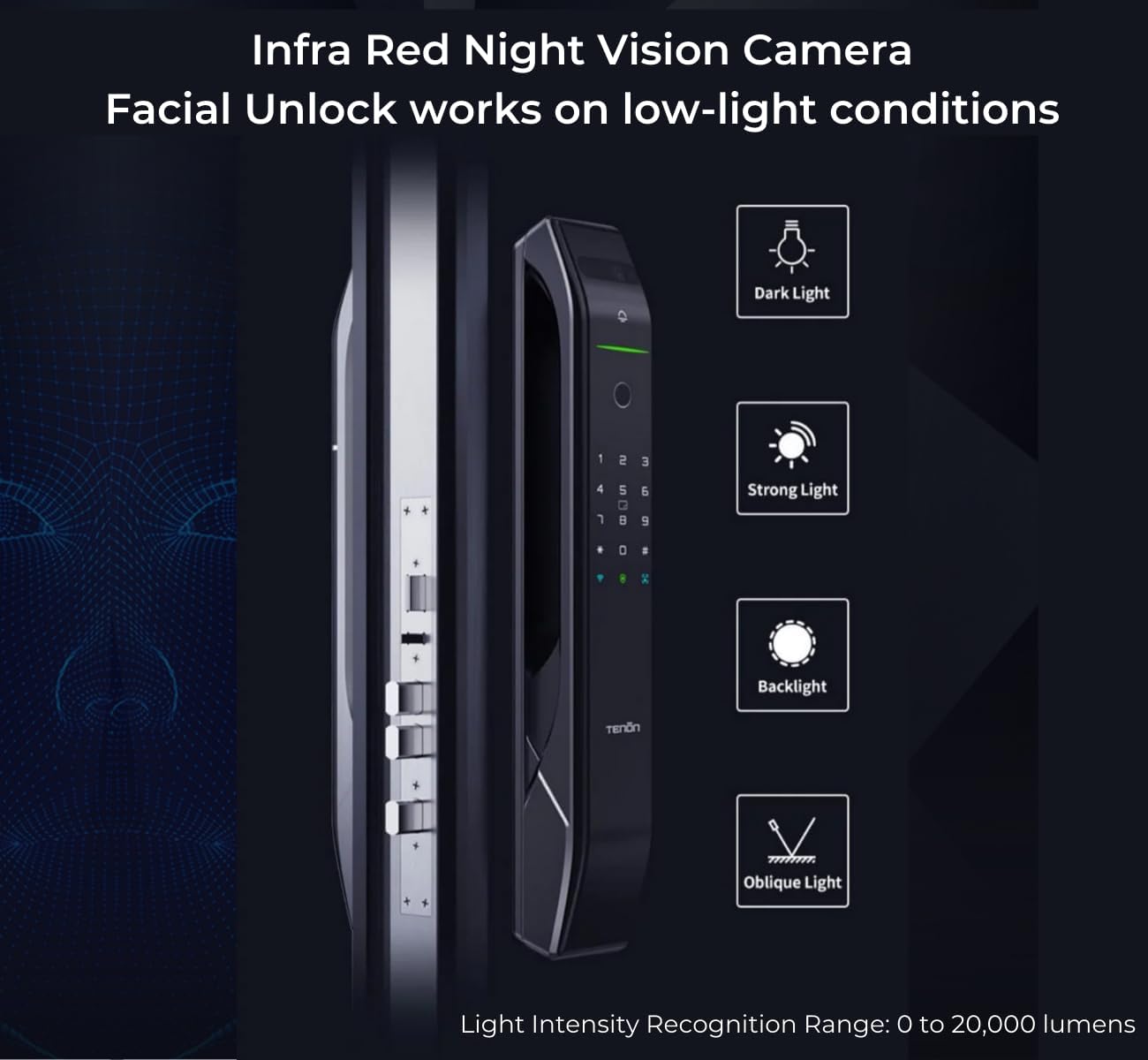 Altix A7X Smart Lock - 3D Facial Recognition | Fingerprint Biometric | Passcode | Bluetooth | Mechanical Key | 6068 Motorized Mortise | Zinc Alloy for Villas | Premium Security [A7X - Antique Copper]