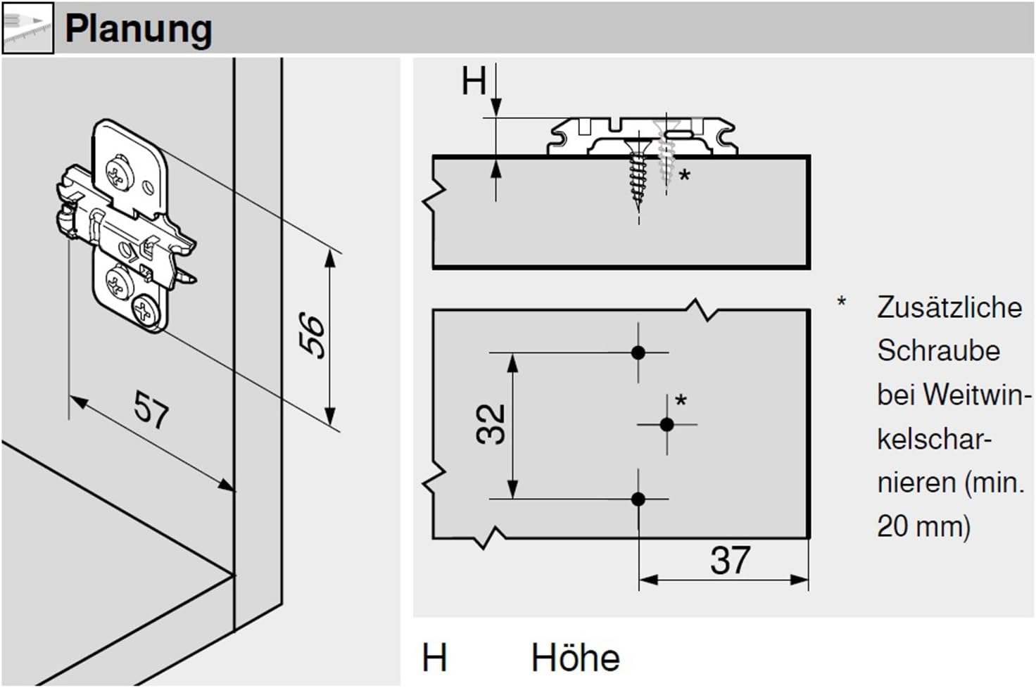 Blum clip top Blumotion furniture hinge integrated 107 degree set square., 105031163
