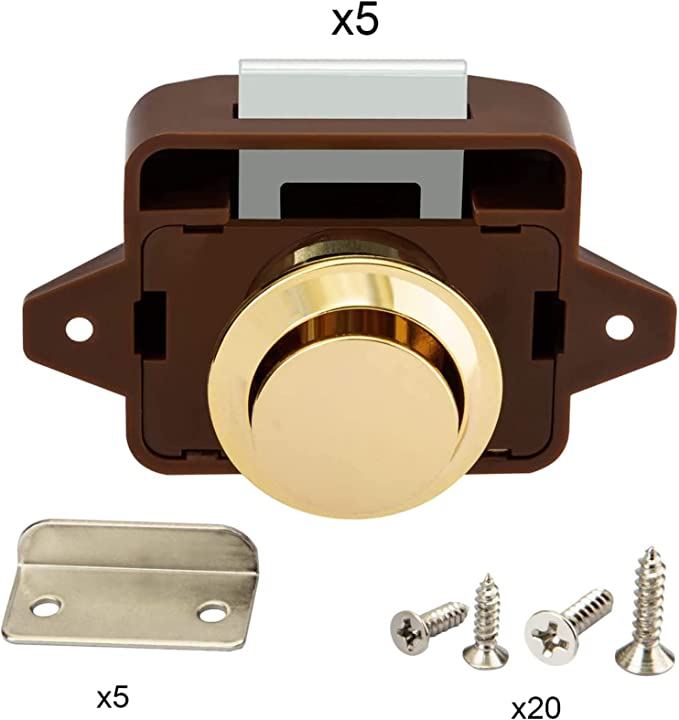 قفل بزر ضغط 26 مم/1.02 بوصة بني بدون مفتاح لسيارة ترفيهية متنقلة 