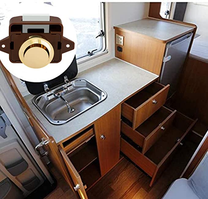 قفل بزر ضغط 26 مم/1.02 بوصة بني بدون مفتاح لسيارة ترفيهية متنقلة 