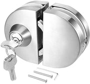 Glass Door Lock 304 Stainless Steel Commercial Durable Metal Chrome 10 mm -12 mm Anti-Theft Security Lock? Double Swing Hinged Frameless Push Sliding Gate Lock with 3 Keys