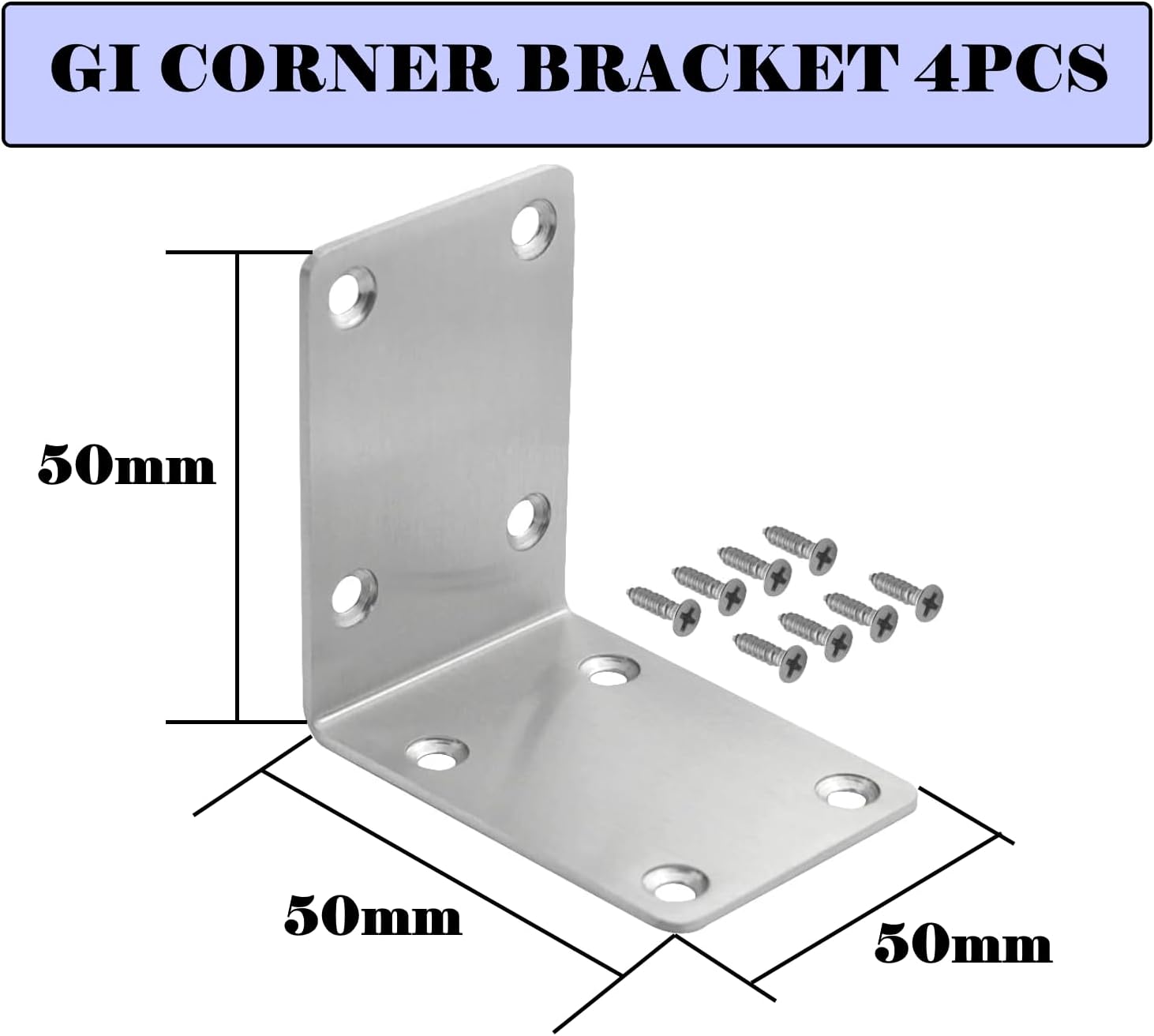 دعامة زاوية مجلفنة على شكل حرف L مقاس 3/4 بوصة 