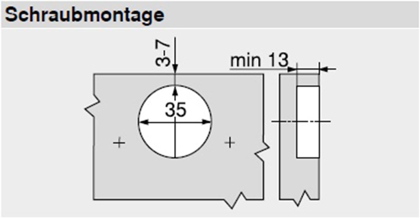 Blum clip top Blumotion furniture hinge integrated 107 degree set square., 105031163