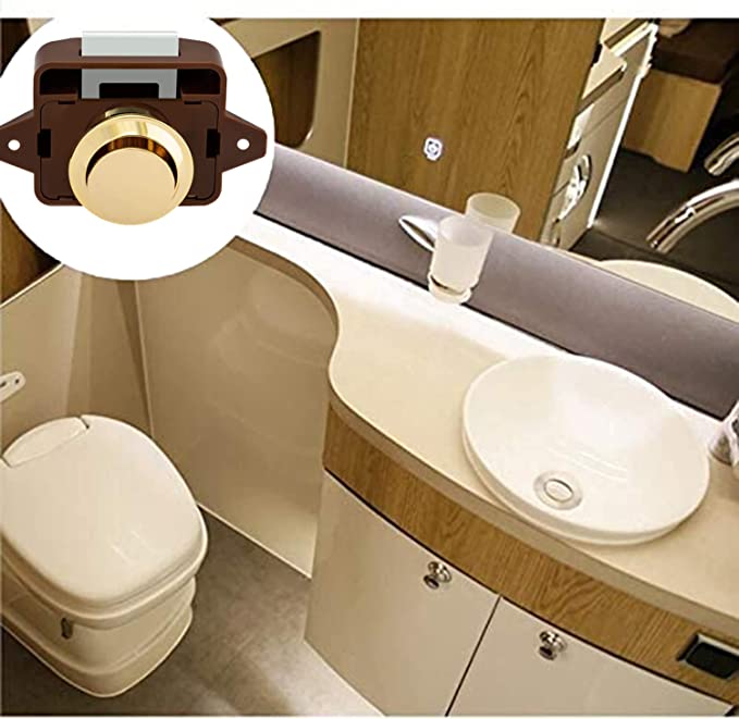 قفل بزر ضغط 26 مم/1.02 بوصة بني بدون مفتاح لسيارة ترفيهية متنقلة 