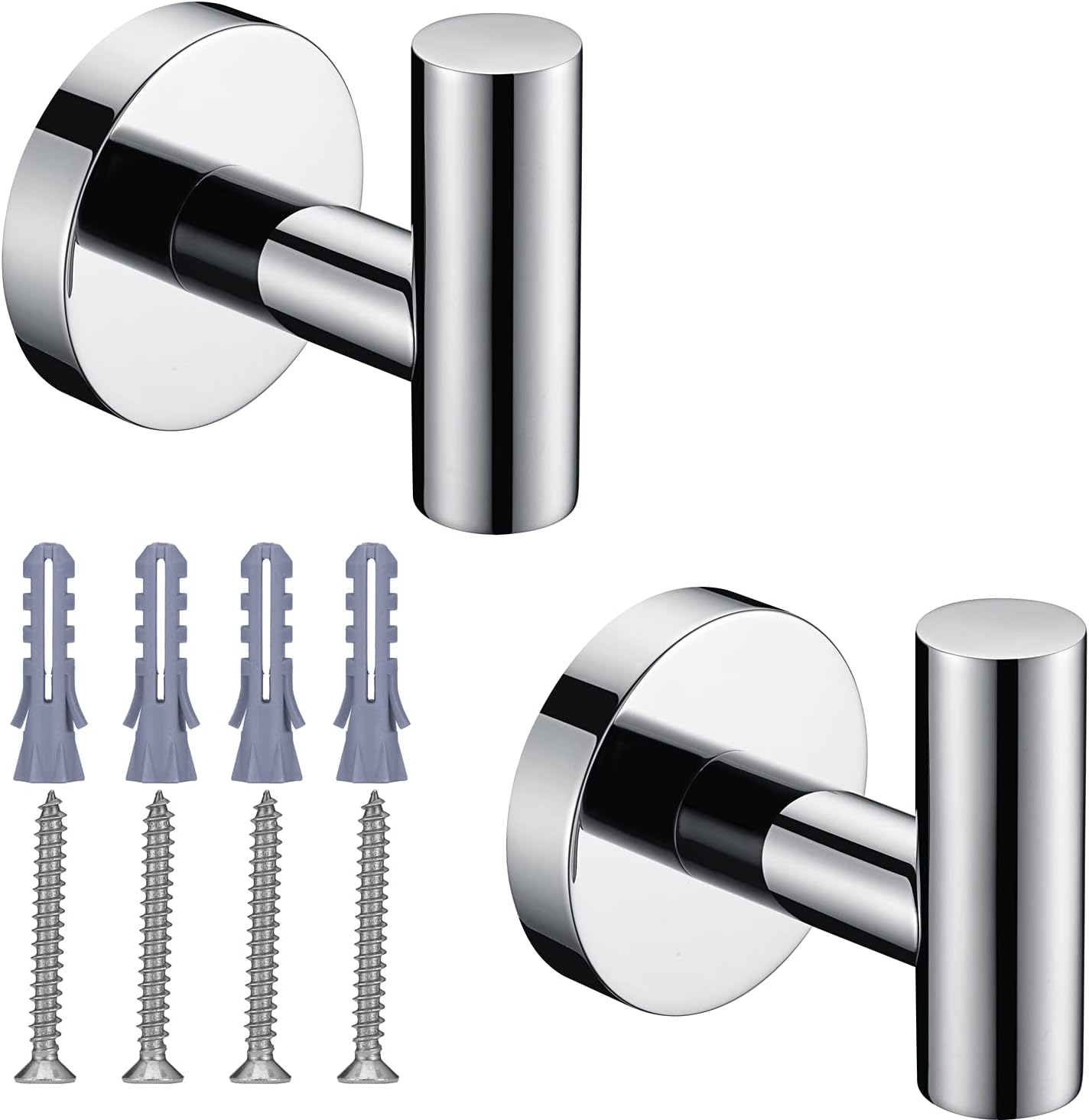 Towel Coat Hooks SUS304 Stainless Steel Bathroom Bathroom Hardware Clothes Garage Hotel Cabinet Closet Sponges Robe Hook Wall Mounted Kitchen Heavy Duty Bath Door Hanger