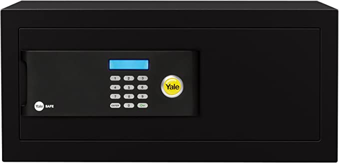 خزنة كمبيوتر محمول معتمدة من جامعة ييل YLB/200/EB1 مزودة بلوحة مفاتيح رقمية ومفاتيح تحكم، لون أسود، مقاس 20×48×35 سم 