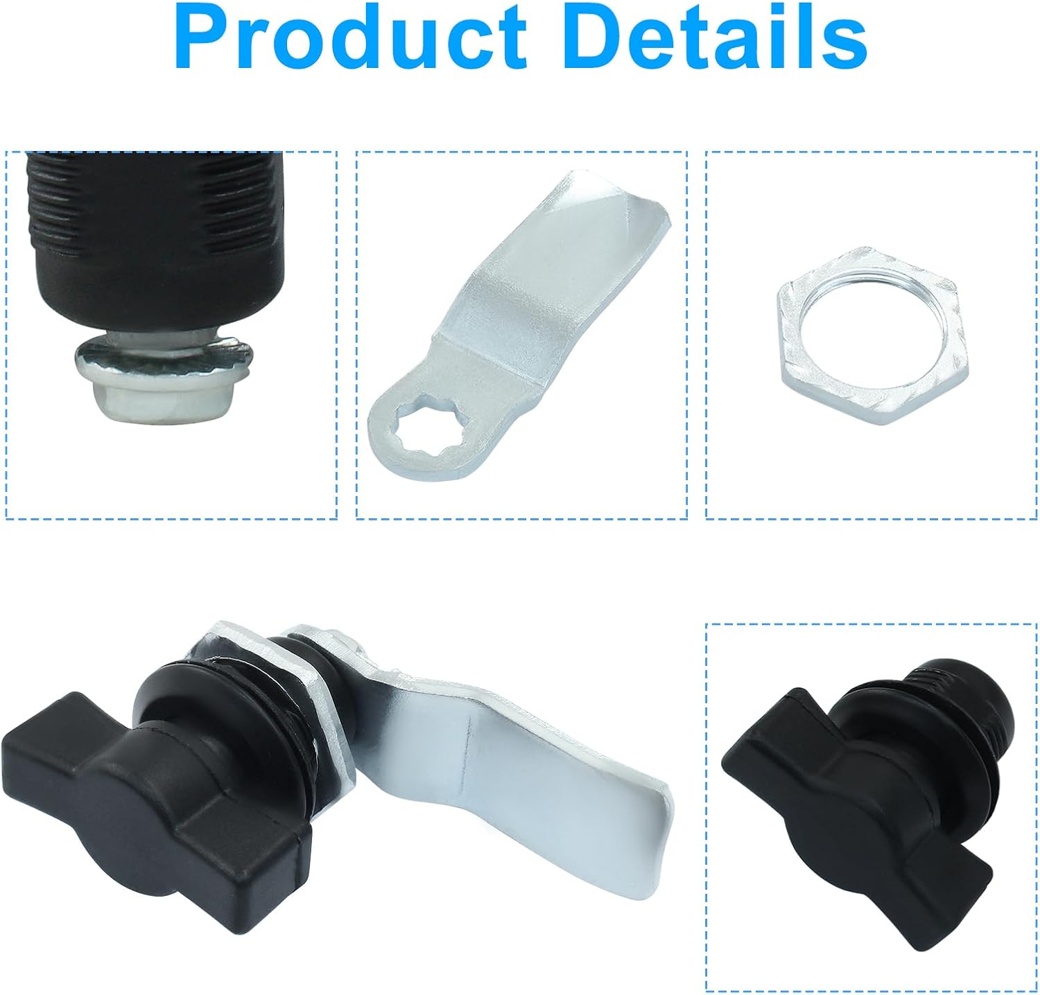 2 Pcs Thumb Operated Offset Cam Lock, T Handle Thumb Cam Lock Swing Knob Turn Latch for Machine Cabinet Drawer