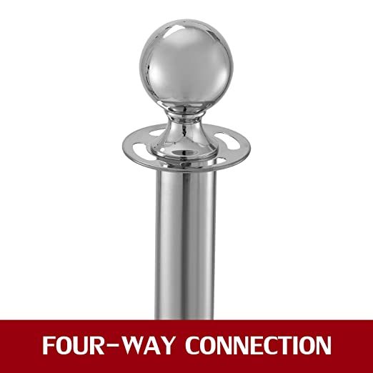 Posts Queue Pole Rope Barriers Stanchion Set 5Ft Red Velvet Ropes