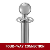 Posts Queue Pole Rope Barriers Stanchion Set 5Ft Red Velvet Ropes