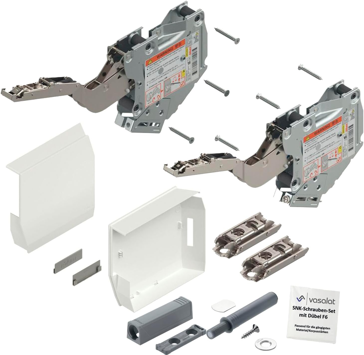 Blum Aventos Tip On Power Storage White Flap Fitting with Mounting Plate