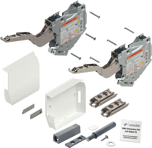 وحدة تخزين الطاقة Blum Aventos Tip On White Flap مع لوحة التثبيت 