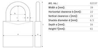 ABUS PADLOCK 65/40 : (38 mm)