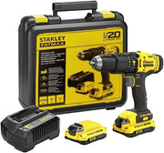 Stanley Cordless V20 Hammer Drill 18V 1.5Ah with 2 Battery & Charger Kit Box SCD711C2K-B5
