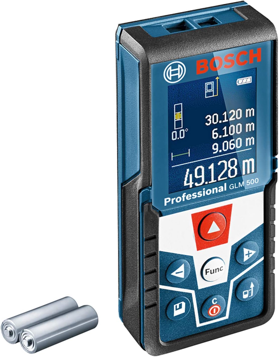 Bosch Professional Laser Measure Glm 50-27 C (Range: Up To 50M, Robust, Ip65, Data Transfer Via Bluetooth, 2X Aa Batteries, Hand Strap, Pouch)