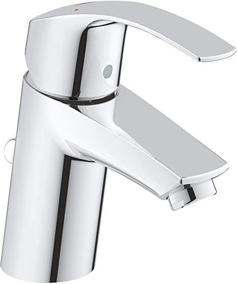 تجهيزات الحمامات من GROHE، صنبور حوض مع مخرج تصريف منبثق وصنبور عادي، خلاط حوض بمقبض واحد من مجموعة Eurosmart، 33265002