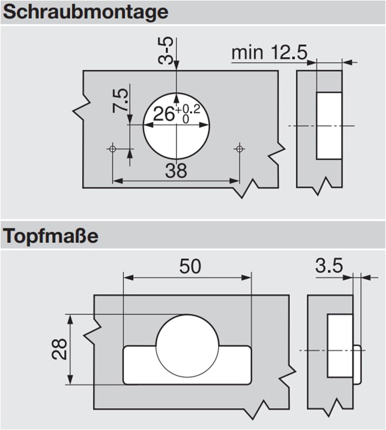 Blum clip top Blumotion furniture hinge integrated 107 degree set square., 105031163