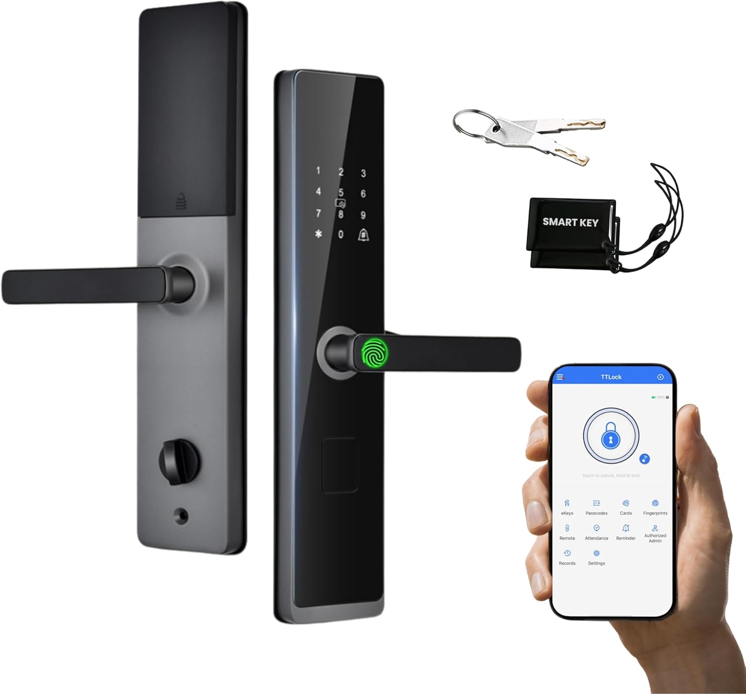Altix R9 Pro Wi-Fi Smart Door Lock – Keyless Entry with TTLock App, Fingerprint, PIN Code, IC Card & Mechanical Key – Remote Access & Monitoring – Biometric Door Lock Dubai – Smart Lock UAE