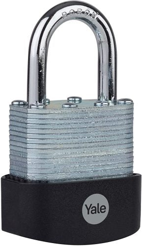 قفل Yale Y127B/55/129/1 - قفل مقاوم للعوامل الجوية من الفولاذ الرقائقي الواقي (55 مم) مع سلسلة من البورون بثلاثة مفاتيح