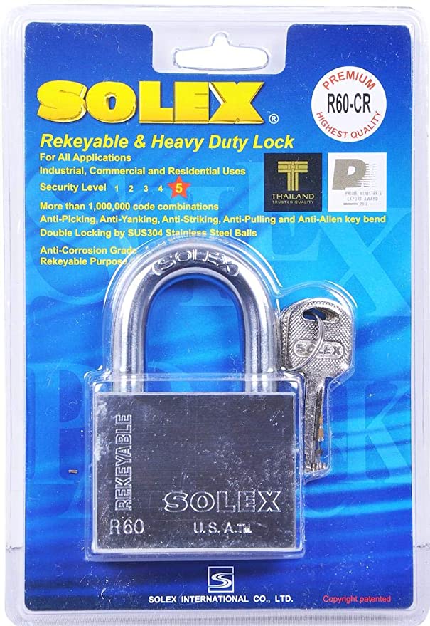 Solex Chrome Padlock 60mm