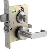 Commercial Heavy Duty Mortise Lockset Door Lever Lock Non-Handed Grade 1 Door Handle - Rose Only Keyed Lever Lockset, ADA, US32D Satin Chrome Finish for Classroom Door