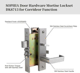 Commercial Heavy Duty Mortise Lockset Door Lever Lock Non-Handed Grade 1 Door Handle - Rose Only Keyed Lever Lockset, ADA, US32D Satin Chrome Finish for Classroom Door