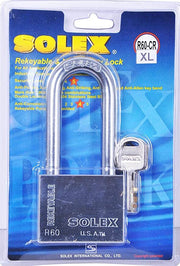 Solex Chrome Padlock Long 60mm