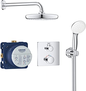 Grohe 34729000 Shower System Flush-Mounted with Tempesta 210, Chrome, 210 mm