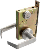 Commercial Heavy Duty Mortise Lockset Door Lever Lock Non-Handed Grade 1 Door Handle - Rose Only Keyed Lever Lockset, ADA, US32D Satin Chrome Finish for Classroom Door