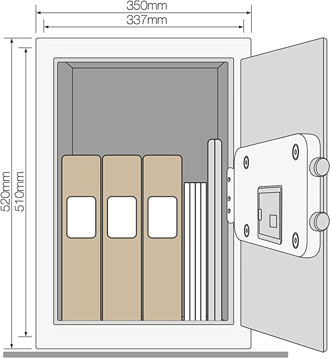 خزنة ييل الآلية ذات الأمان الأقصى (احترافية) YSEM-520-EG1 (أسود/أبيض) 36×52 سم 