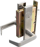 Commercial Heavy Duty Mortise Lockset Door Lever Lock Non-Handed Grade 1 Door Handle - Rose Only Keyed Lever Lockset, ADA, US32D Satin Chrome Finish for Classroom Door