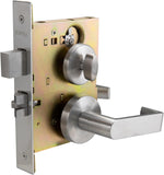 Commercial Heavy Duty Mortise Lockset Door Lever Lock Non-Handed Grade 1 Door Handle - Rose Only Keyed Lever Lockset, ADA, US32D Satin Chrome Finish for Classroom Door