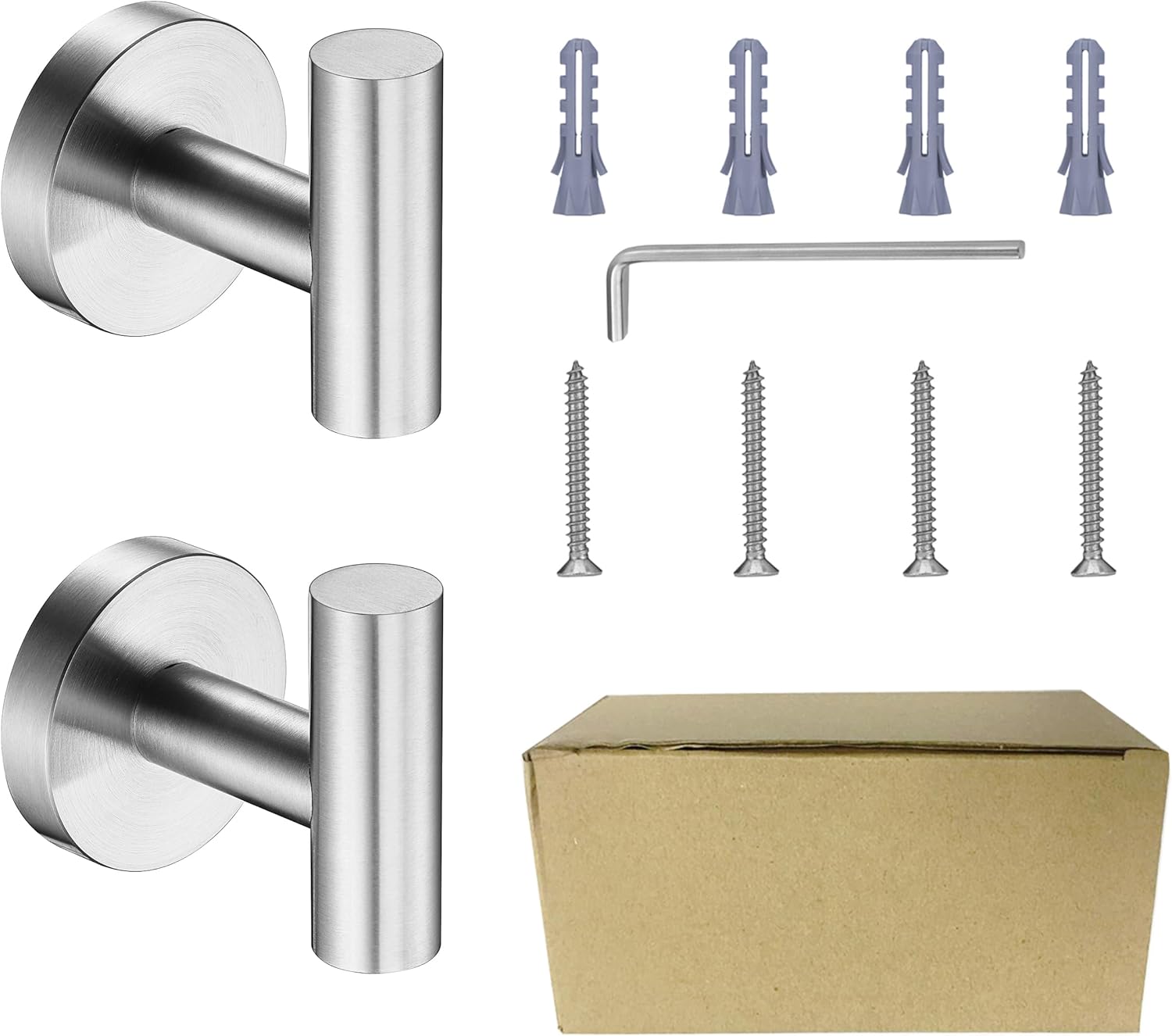 Towel Coat Hooks SUS304 Stainless Steel Bathroom Bathroom Hardware Clothes Garage Hotel Cabinet Closet Sponges Robe Hook Wall Mounted Kitchen Heavy Duty Bath Door Hanger