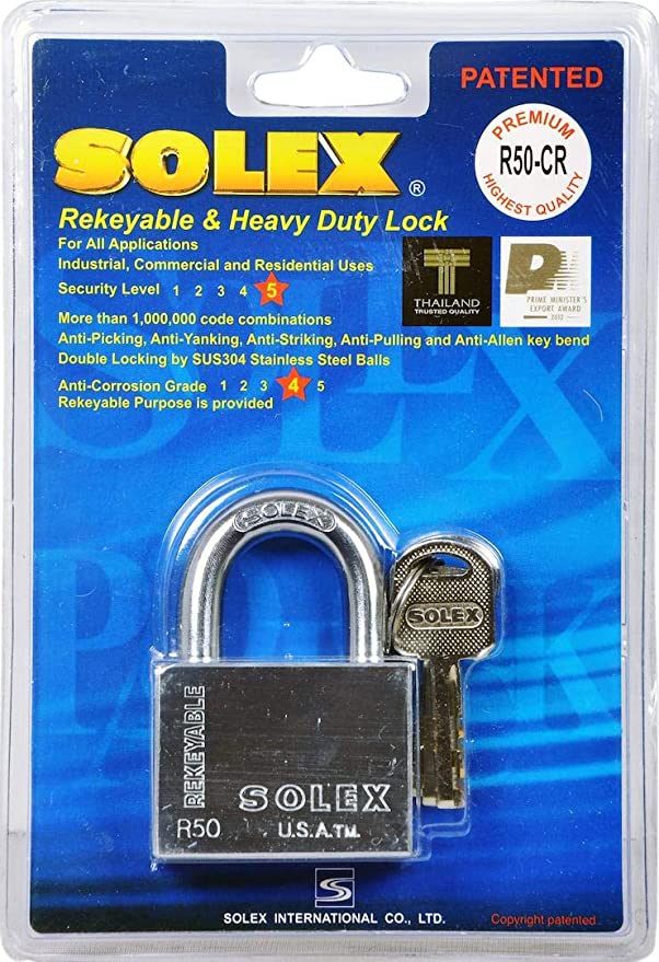 Solex Chrome Padlock 50mm