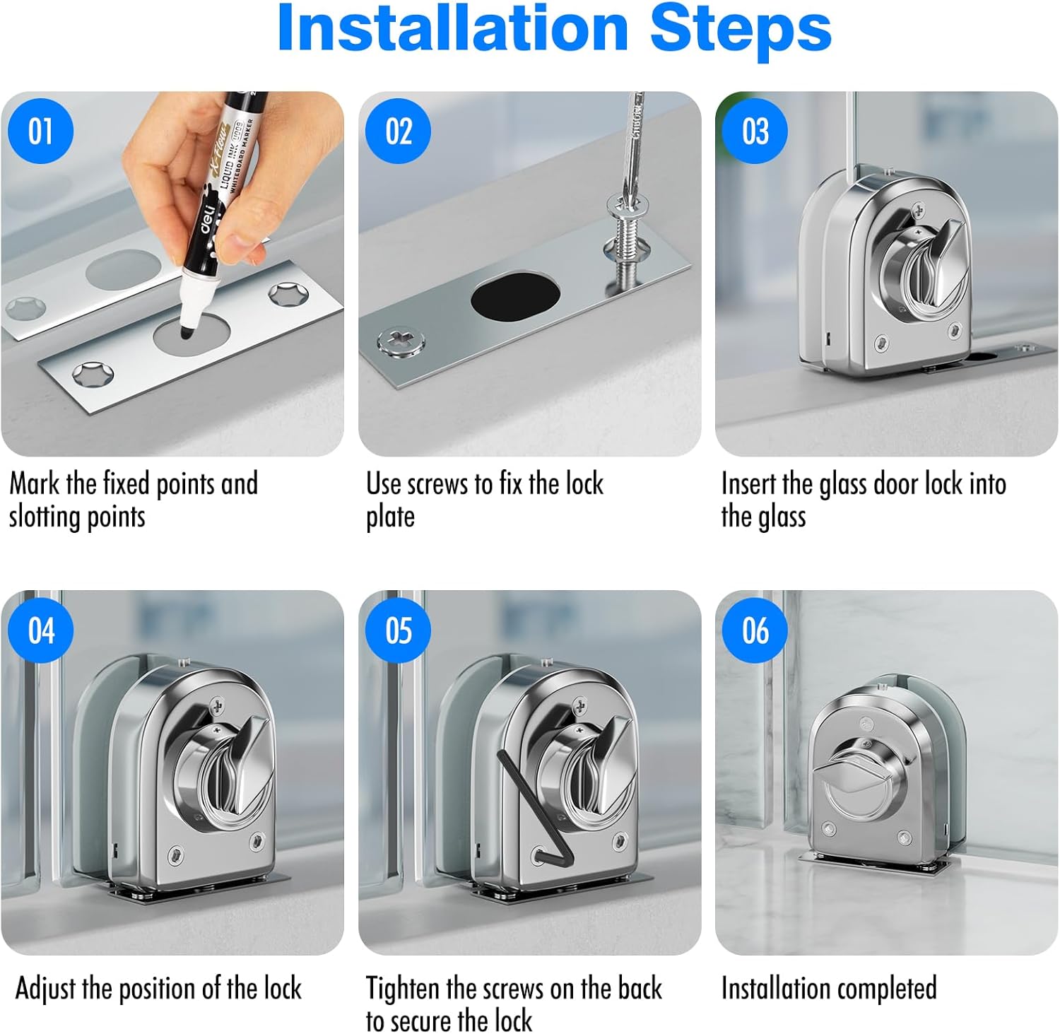 Glass Door Lock SS304 Floor Latch Lock Bolt Ground Lock