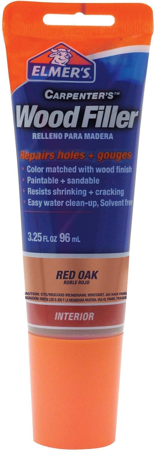 Elmer's E855 Carpenter's Wood Filler, 3.25-Ounce Tube, White