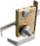 Commercial Heavy Duty Mortise Lockset Door Lever Lock Non-Handed Grade 1 Door Handle - Rose Only Keyed Lever Lockset, ADA, US32D Satin Chrome Finish for Classroom Door