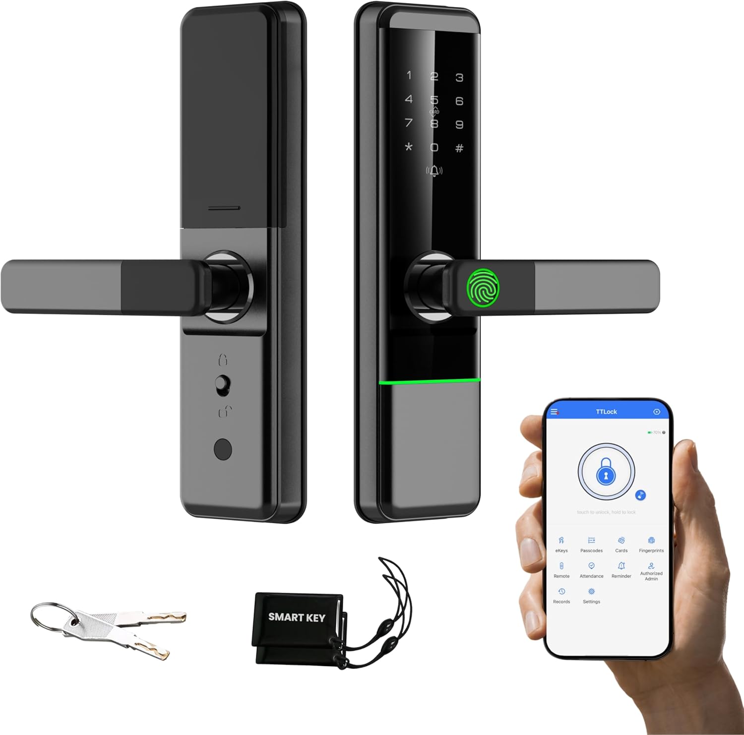 Altix R5 Wi-Fi Smart Door Lock with Tuya App – 5-in-1 Keyless Entry Fingerprint, Passcode, RFID, App & Mechanical Key Access Modern Slim Design for Home, Office & Apartments (SILVER, NEW-TUYA-APP)