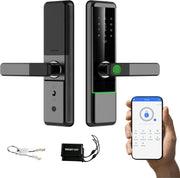 Altix R5 Wi-Fi Smart Door Lock with Tuya App – 5-in-1 Keyless Entry Fingerprint, Passcode, RFID, App & Mechanical Key Access Modern Slim Design for Home, Office & Apartments (SILVER, NEW-TUYA-APP)
