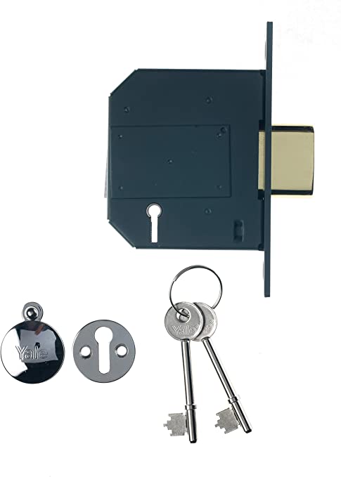 Yale P-M562-CH-67 PM562 5 Lever Mortice Deadlock, High Security, Chrome Finish, 2.5 Inch/64 mm