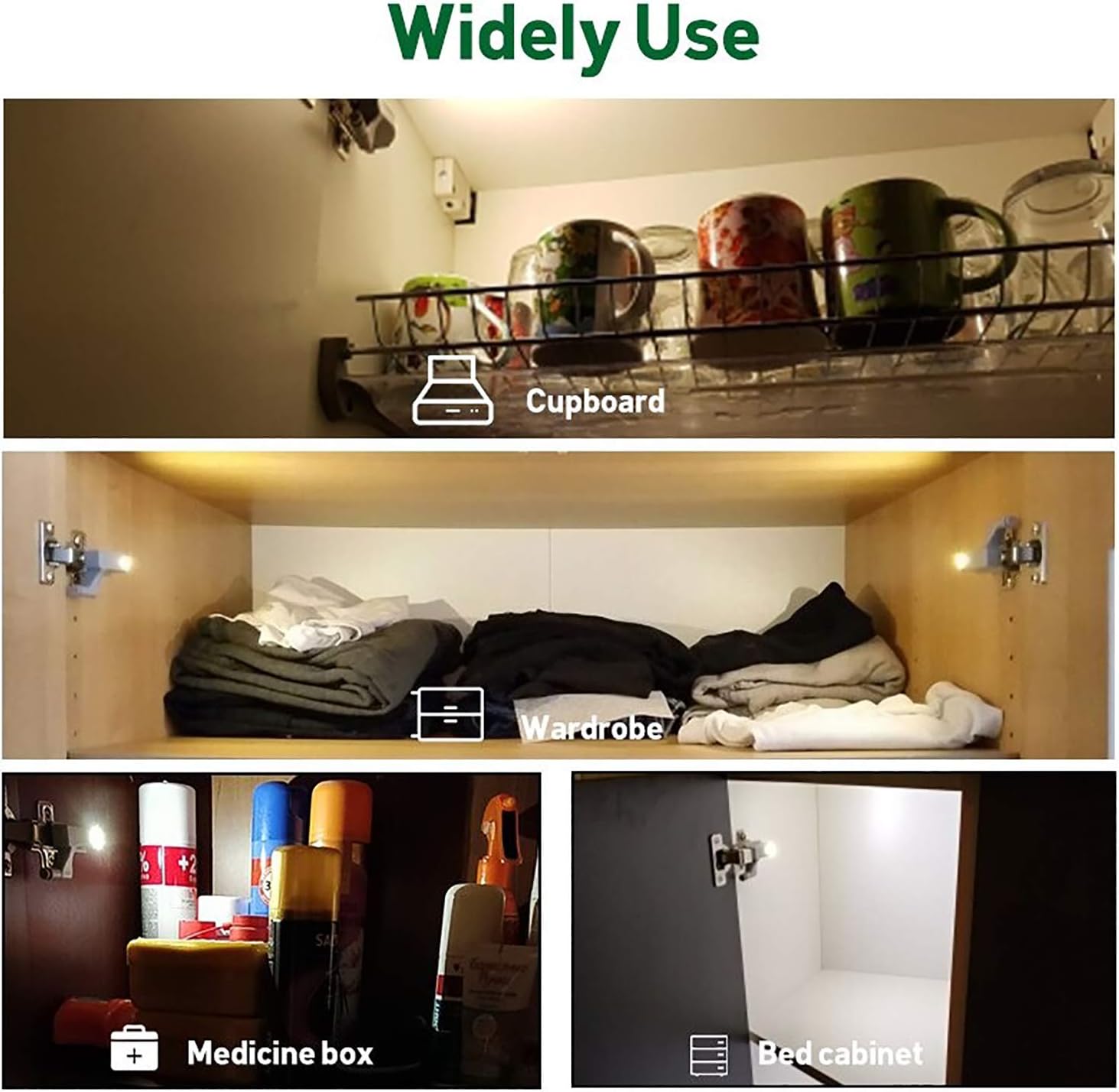 Push Cabinet Wardrobe Sensor Light (2 Pcs)