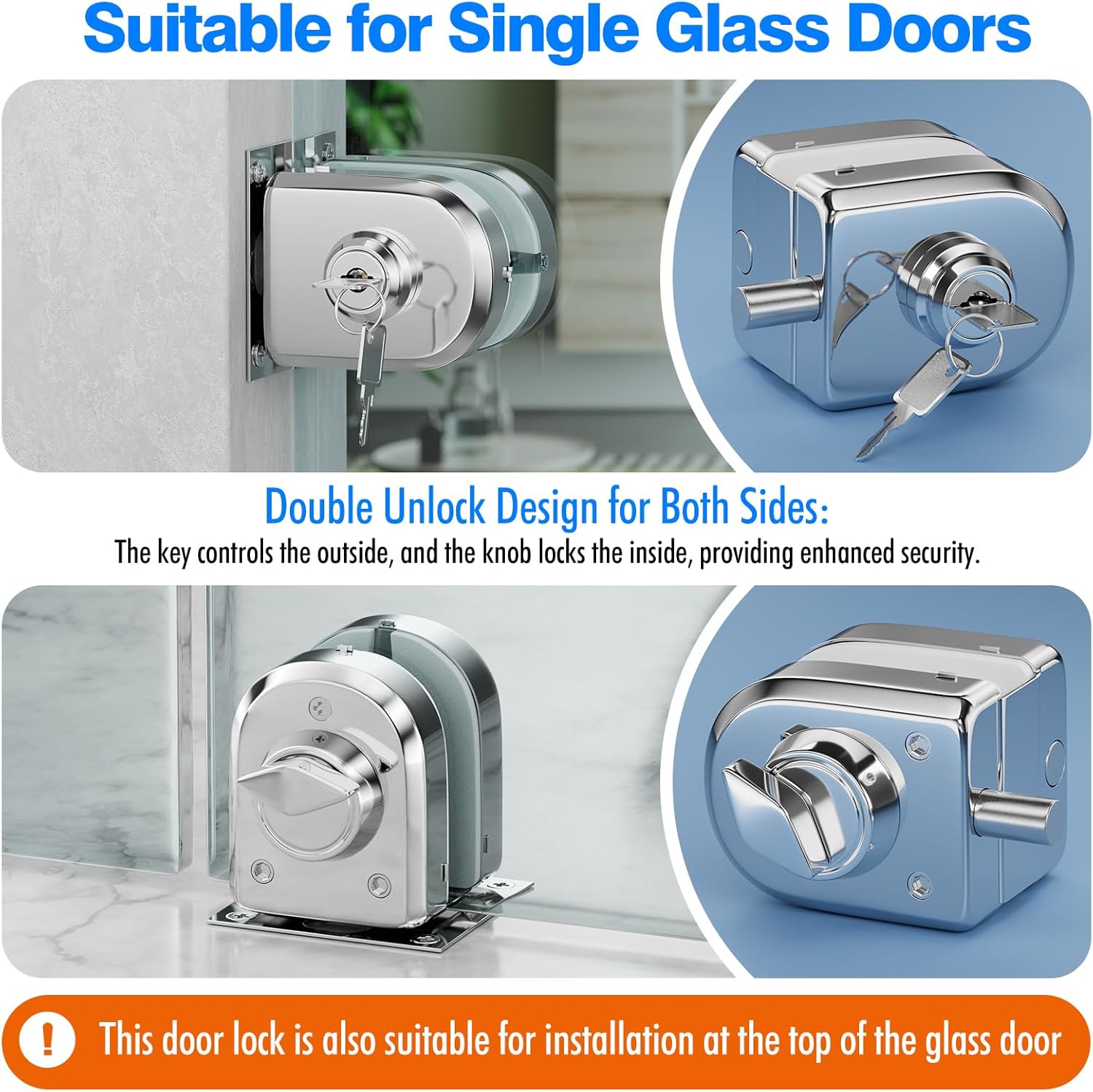Glass Door Lock SS304 Floor Latch Lock Bolt Ground Lock