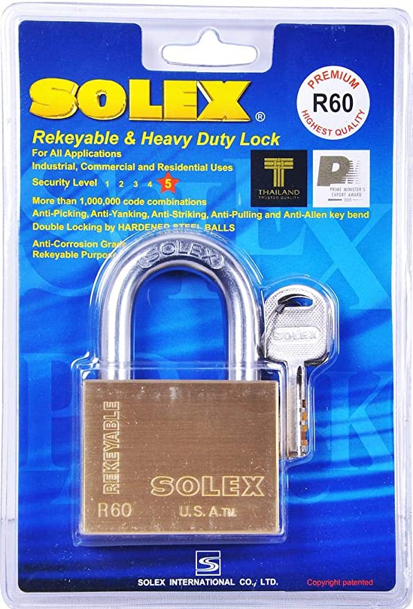 Solex Padlock 60mm Brass