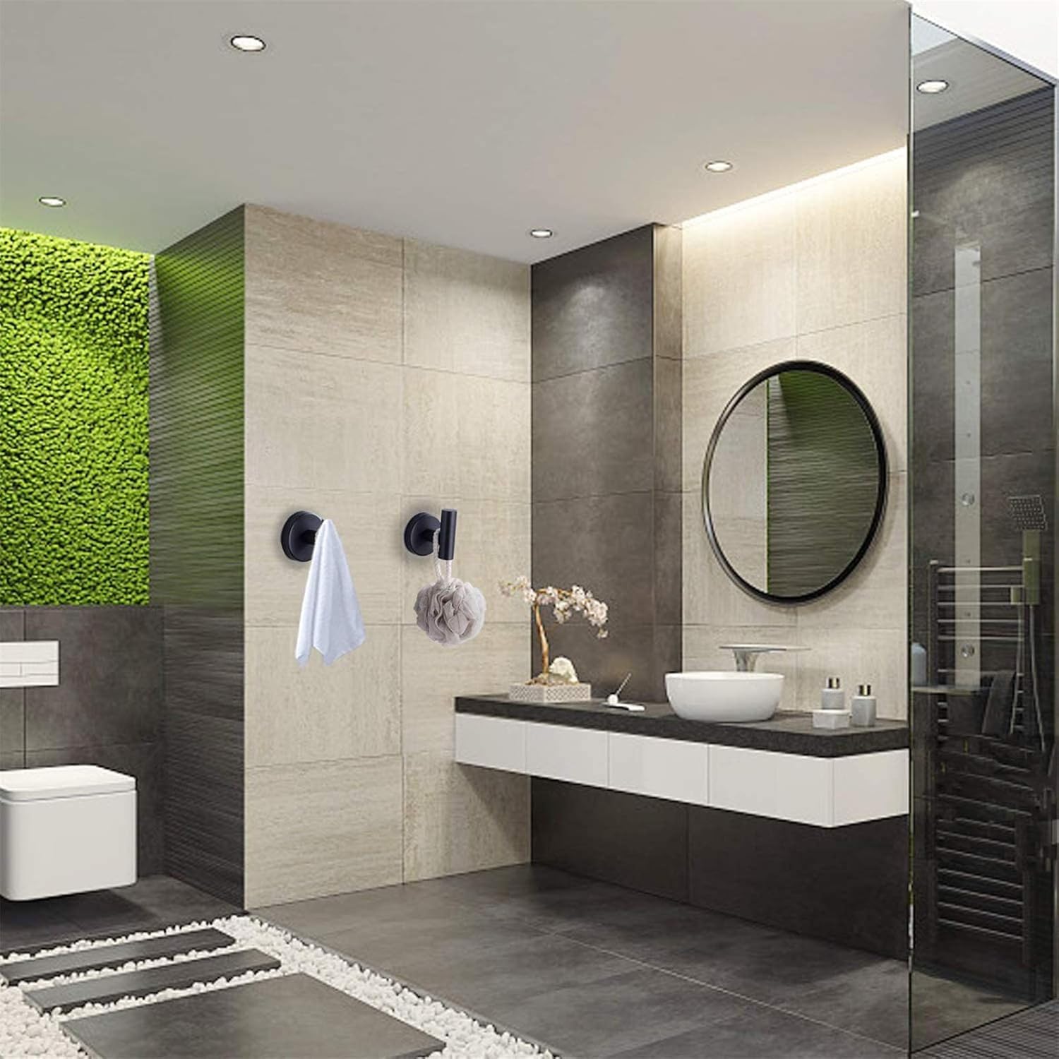 Towel Coat Hooks SUS304 Stainless Steel Bathroom Bathroom Hardware Clothes Garage Hotel Cabinet Closet Sponges Robe Hook Wall Mounted Kitchen Heavy Duty Bath Door Hanger