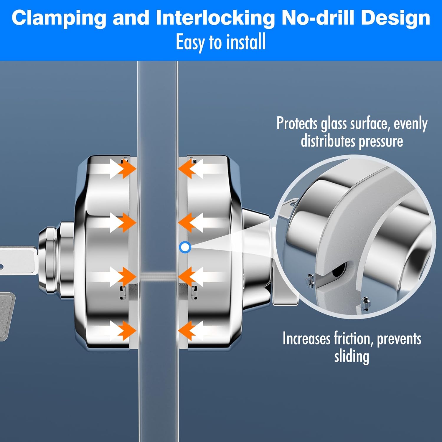Glass Door Lock SS304 Floor Latch Lock Bolt Ground Lock