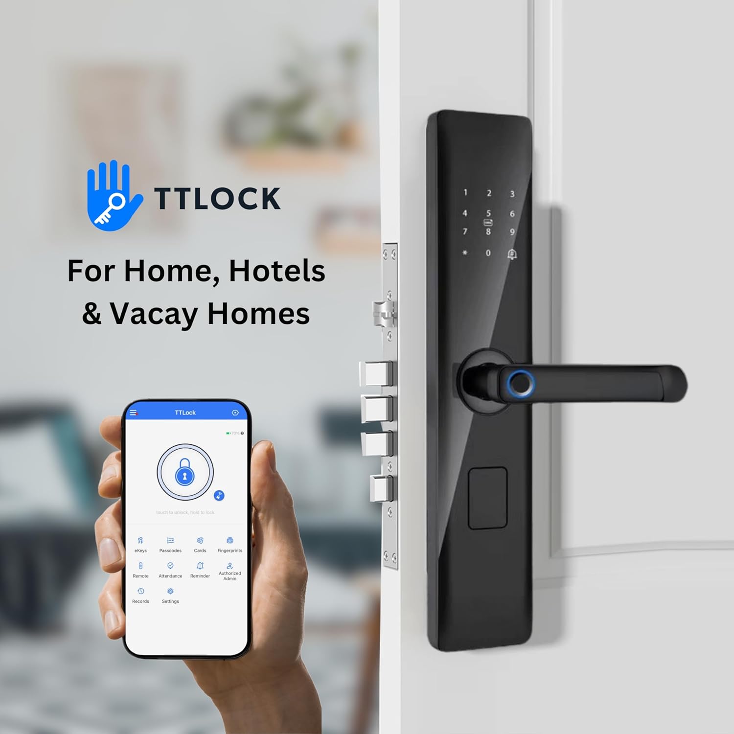 Altix R9 Pro Wi-Fi Smart Door Lock – Keyless Entry with TTLock App, Fingerprint, PIN Code, IC Card & Mechanical Key – Remote Access & Monitoring – Biometric Door Lock Dubai – Smart Lock UAE
