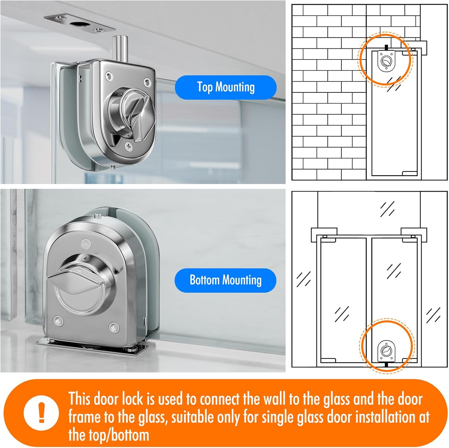 Glass Door Lock SS304 Floor Latch Lock Bolt Ground Lock
