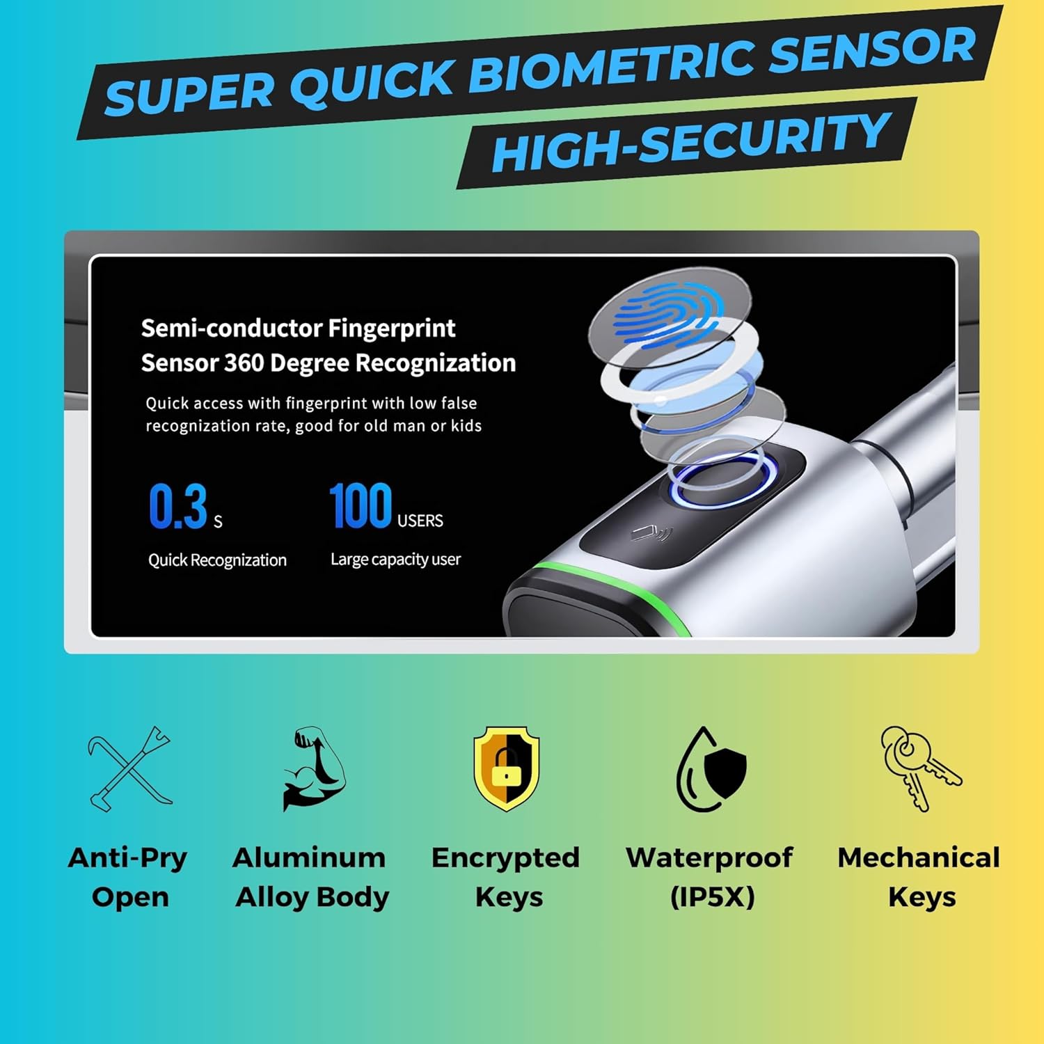 Altix CL1X TUYA Smart Door Lock Keyless | Fingerprint & Passcode | Bluetooth | Keycard & Key | DIY Install | Suitable for Home, Office | Highly Secure | Adjustable Length 60-90mm | Pearl Chrome NEW