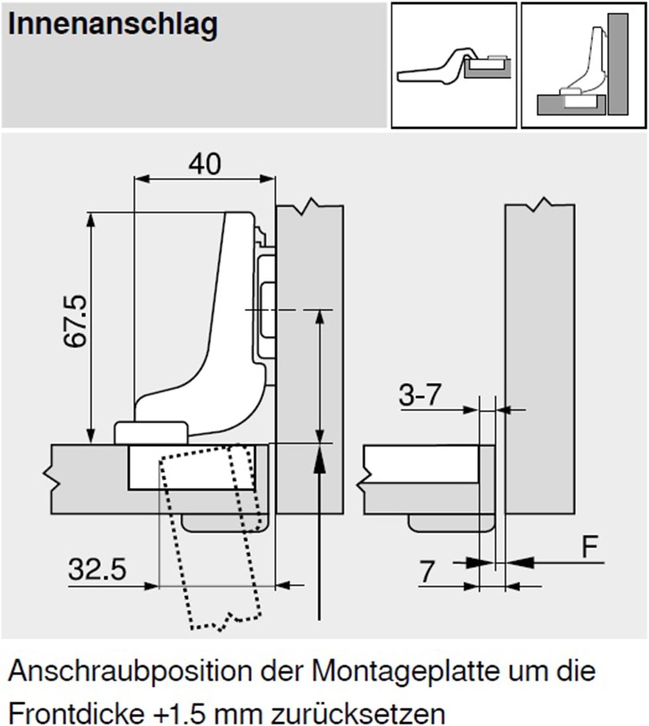 Blum clip top Blumotion furniture hinge integrated 107 degree set square., 105031163