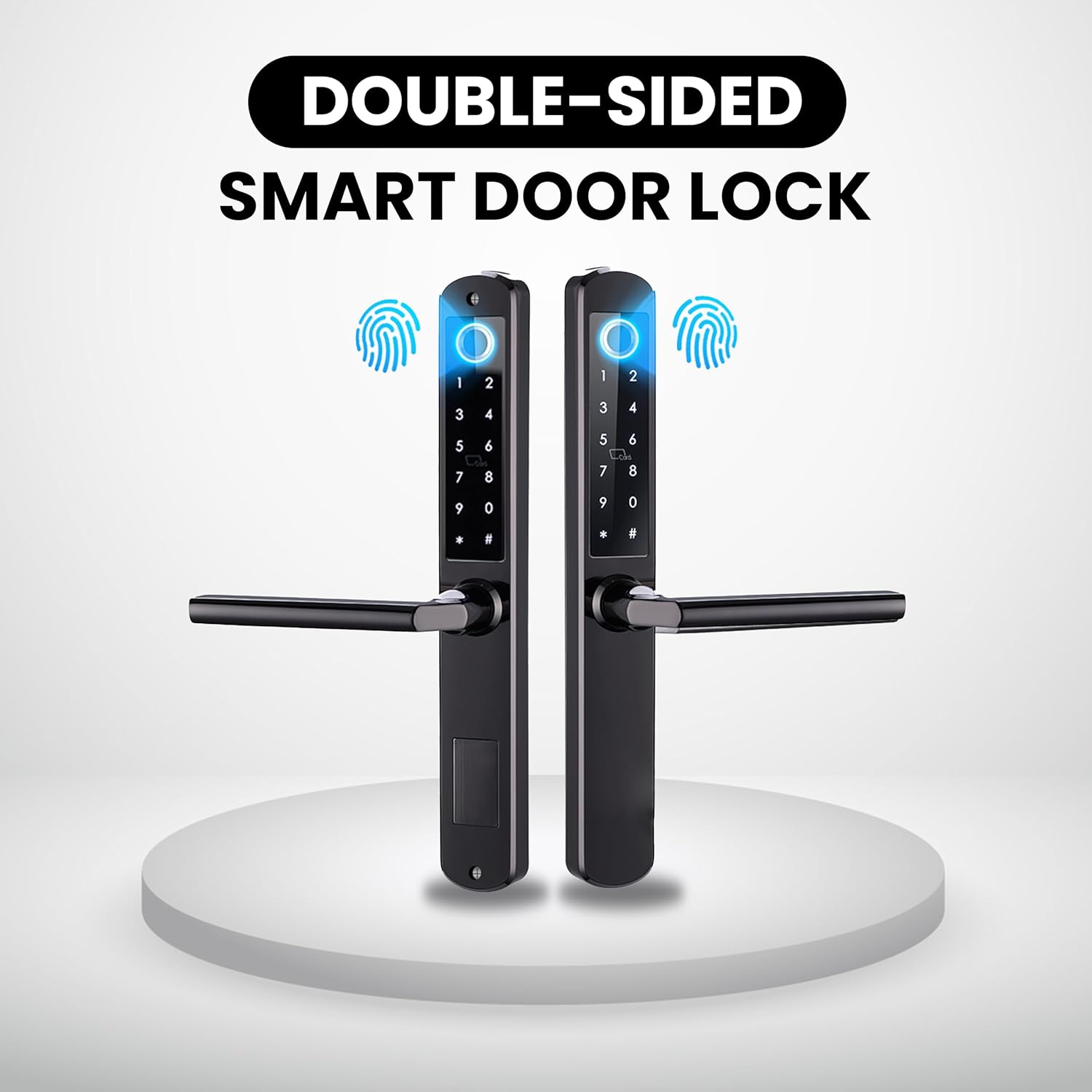 Altix A5FF Premium Smart Door Lock – Double-Sided Fingerprint, Keyless Entry, Slim Stainless Steel Design, IP65 Waterproof, TTLock App, Bluetooth, Keypad & IC Card Unlock